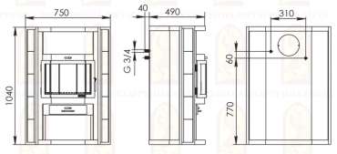 Купить недорогой камин с теплообменником Мета-Бел АОТВ 9.0-03 Печора-Аква в Лиде фото в Лиде