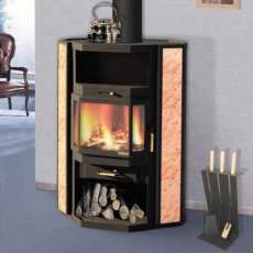 Недорогой большой камин с шамотом Печора Мета Бел фото в интерьере в Лиде