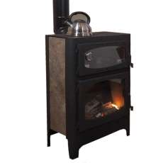 Печь-камин недорогая Бавария Эко с духовкой и плитой фото в Лиде