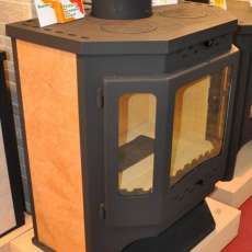 Стальной камин с шамотом Бавария призматик с плитой фото в Лиде