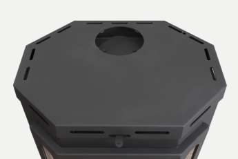 Стальная печь-камин Бавария призматик пристенно-угловой фото в Лиде