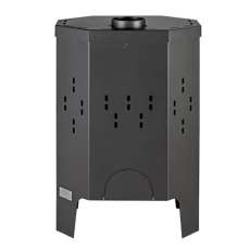 Печь-камин Бавария призматик пристенно-угловой фото сзади в Лиде