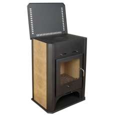 Стальная печь-камин Бавария с плитой и теплообменником фото в Лиде