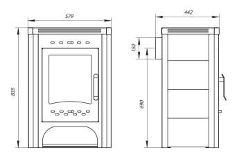 Печь-камин со стеклом Бавария фото в Лиде