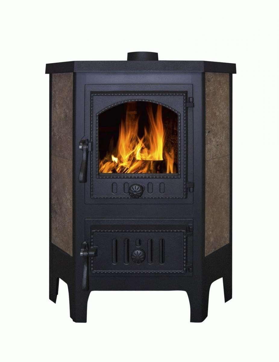 Печь-камин Бавария угловая чугун с плитой Амазонка бай фото в Лиде