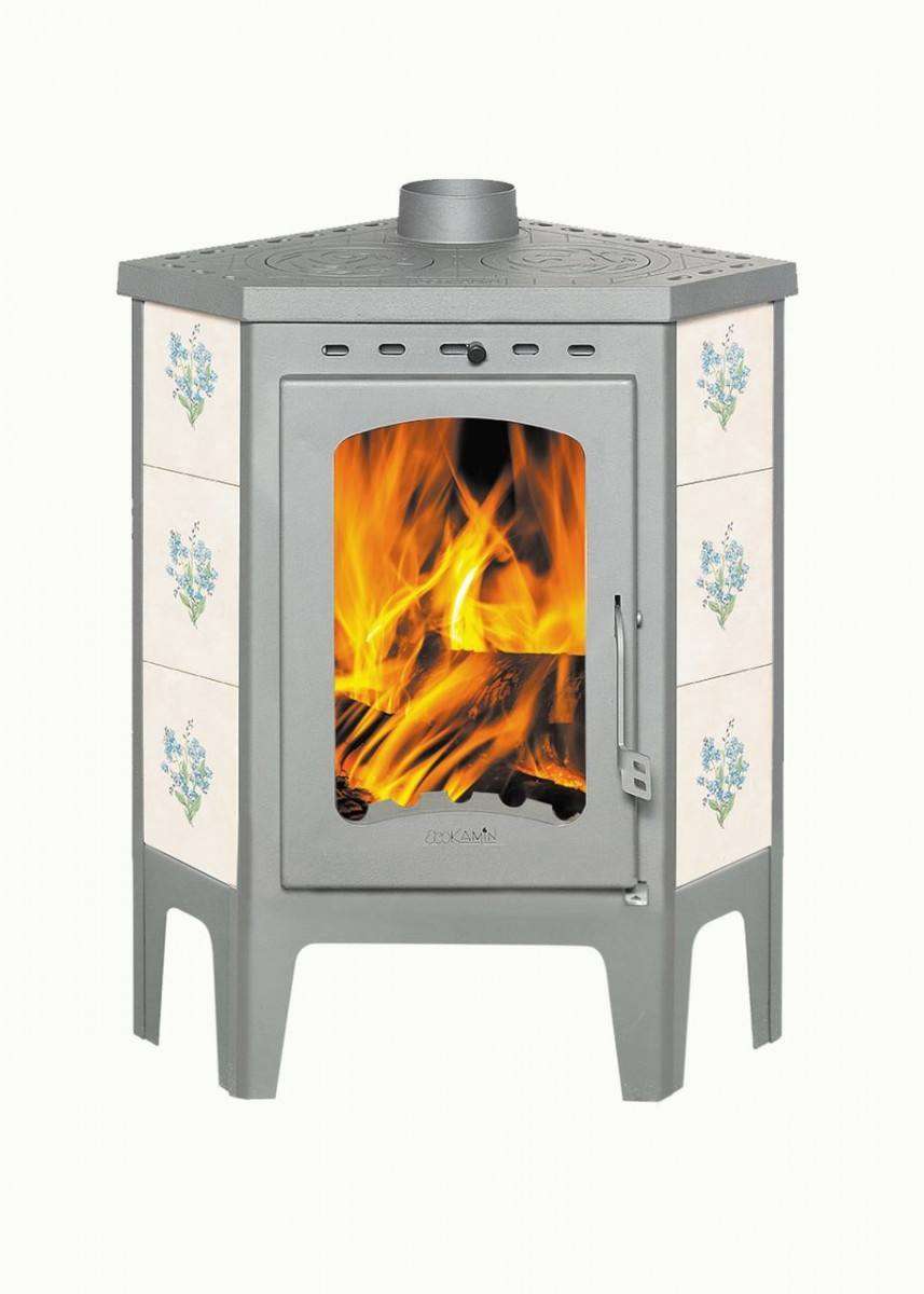 Печь-камин Бавария угловая с плитой незабудка Амазонка бай фото в Лиде