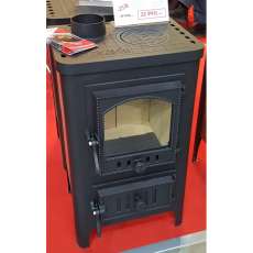 Чугунный камин со стеклом Бавария Оптима Чугун с плитой фото в интерьере в Лиде