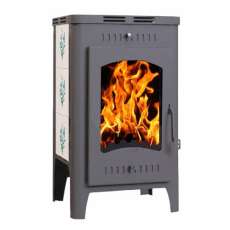 Стальной камин Бавария Оптима Незабудка со стеклом фото в Лиде