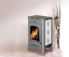 Печь-камин Бавария Оптима Незабудка со стеклом фото в Лиде