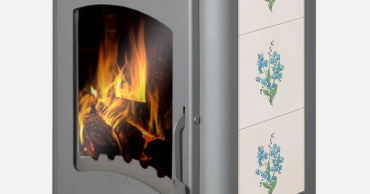 Недорогой камин Бавария Оптима Незабудка со стеклом фото в Лиде