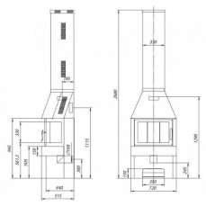 Печь-камин Бавария три стекла графит фото схема в Лиде
