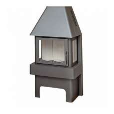 Стальной камин Бавария три стекла графит фото в Лиде