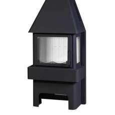 Печь-камин Бавария 3 стекла чёрная фото в Лиде