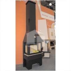 Недорогой камин Бавария 3 стекла чёрная фото в интерьере в Лиде