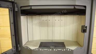 Стальной камин с шамотом Бавария Мюнхен графит фото в Лиде