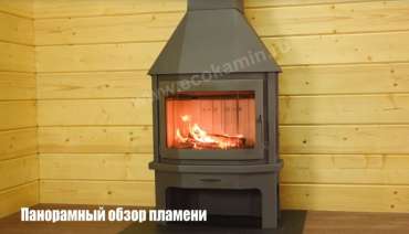 Недорогой камин со стеклом Бавария Мюнхен пристенно-угловой графит фото в Лиде