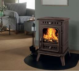 Печь-камин чугунный FireWay Erik в интерьере патина медь Амазонка бай фото в Лиде