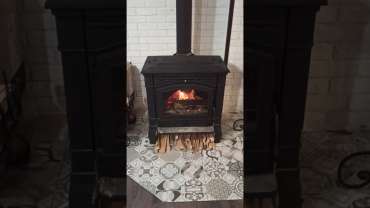 Печь-камин чугунный FireWay Gunter в интерьере чёрный Амазонка бай фото в Лиде