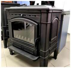 Печь-камин чугунный FireWay Gunter в интерьере чёрный Амазонка бай фото в Лиде