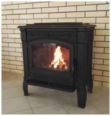 Печь-камин чугунный FireWay Gunter в интерьере чёрный Амазонка бай фото в Лиде