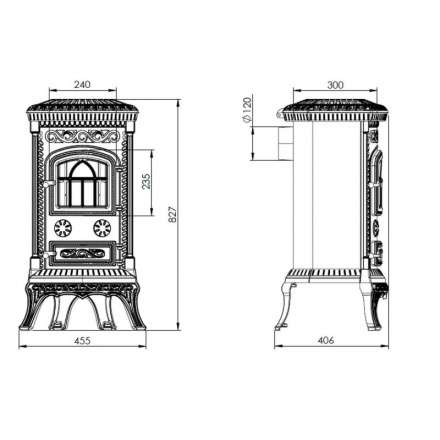 Купить Печь-камин NORDflam Plato patine чугун в Лиде Амазонка бай фото в Лиде