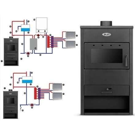 Печь-камин Blist B22 E с водяным контуром фото в Лиде