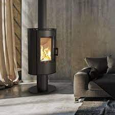 Купить Печь-камин на подставке Kratki KOZA/AB/S/N/DR в интерьере в Лиде Амазонка бай фото в Лиде