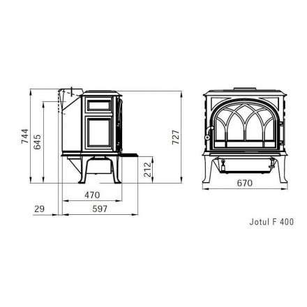 Чугунная печь камин Jotul F 400 BP в Лиде