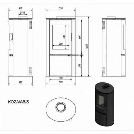 Купить Печь-камин Kratki Koza/AB/S/DR в Лиде Амазонка бай фото в Лиде