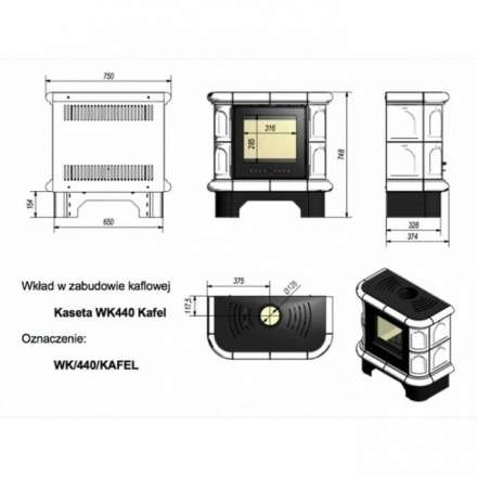 Купить кафельную печь камин Kratki WK/440/KAFEL/CZ Амазонка бай фото в Лиде