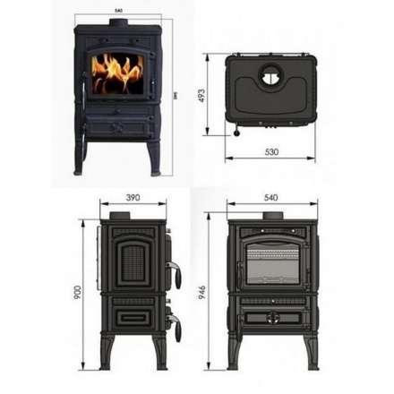 Печь-камин Guca LAVA THERMO из чугуна с водяным контуром в Лиде