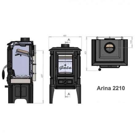 Печь GUCA Arina High из чугуна в Лиде