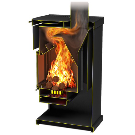 Стальной камин Теплодар ОВ-140 (угловой) фото в Лиде