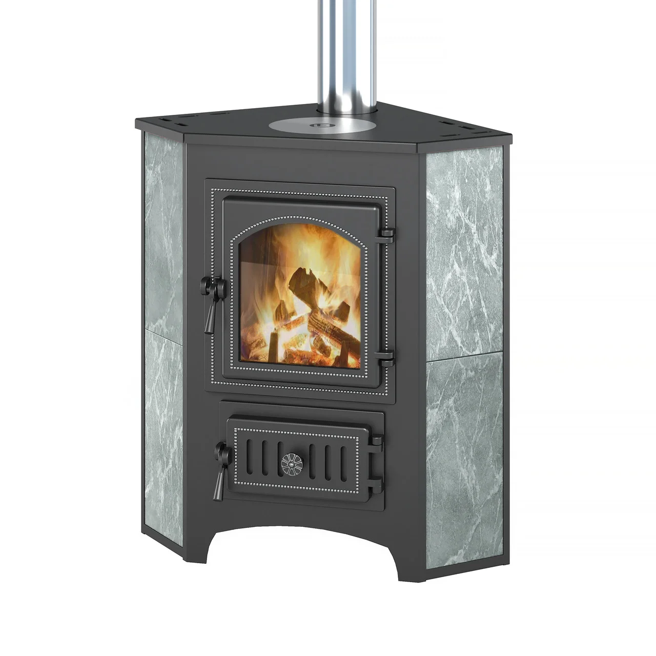 Печь-камин Везувий ПК-01 (270) угловой талькохлорит 9 кВт Амазонка бай фото в Лиде