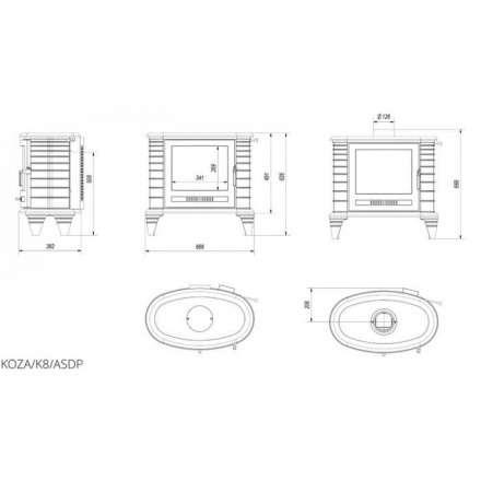 Купить Печь-камин Kratki Koza K8 в Лиде Амазонка бай фото в Лиде