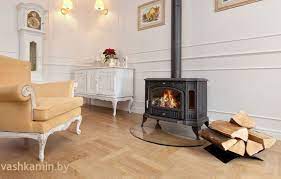 Купить Печь-камин Kratki Koza K9 с водяным контуром в интерьере в Лиде Амазонка бай фото в Лиде