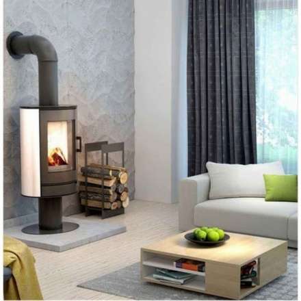 Купить Печь-камин Kratki KOZA/AB/S/N/KAFEL/BIALY (кафель белый) в интерьере в Лиде Амазонка бай фото в Лиде