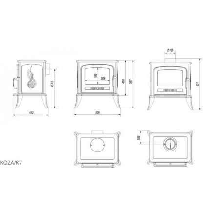 Печь-камин Kratki Koza K7 Амазонка бай фото в Лиде