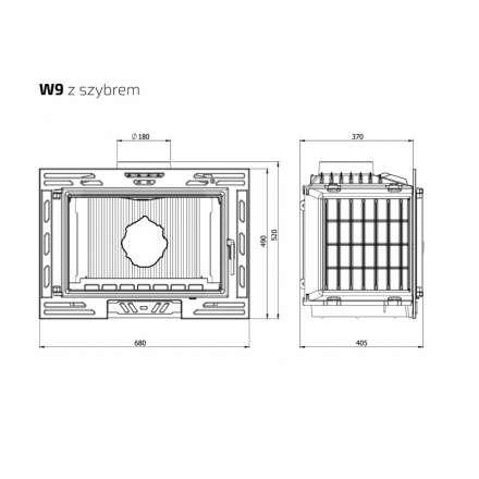 Каминная топка Kawmet W9-12,8 кВт в Лиде