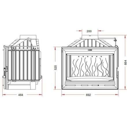 Каминная топка Invicta 700 Option с шибером в Лиде