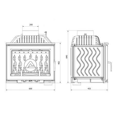 Каминная топка Kawmet W17 DECOR 14 кВт в Лиде