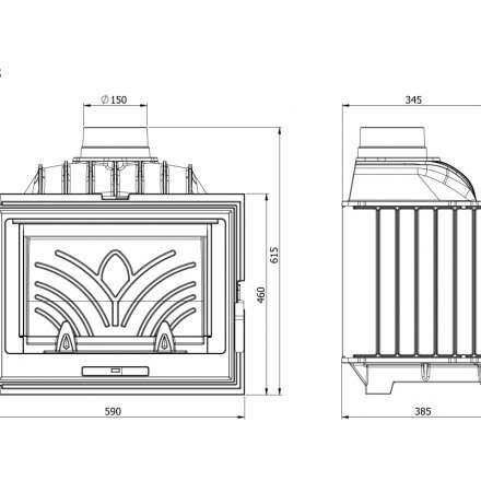 Каминная топка Kawmet W13 9,5 кВт в Лиде