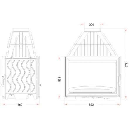 Каминная топка Invicta 700 Double Face в Лиде