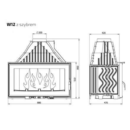Каминная топка Kawmet W12-19,4 кВт в Лиде