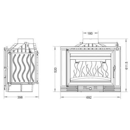 Каминная топка Invicta 700 Minos с шибером в Лиде