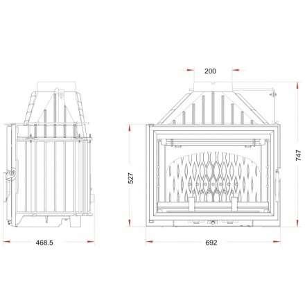 Каминная топка Invicta 700 Grand Vision с шибером в Лиде