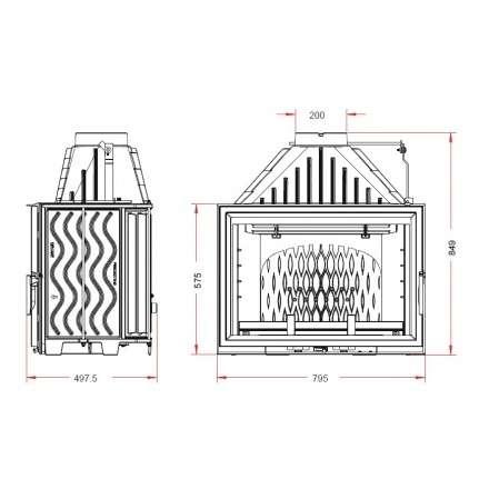 Каминная топка Invicta 800 Grande Vision с шибером в Лиде