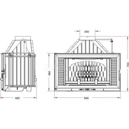 Каминная топка Invicta Horizontal 840 с шибером в Лиде