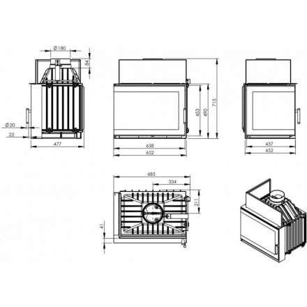 Каминная топка NORDflam Torn left в Лиде