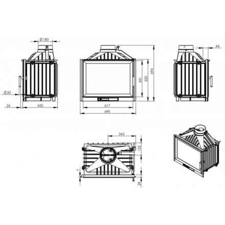 Каминная топка NORDflam Trent в Лиде